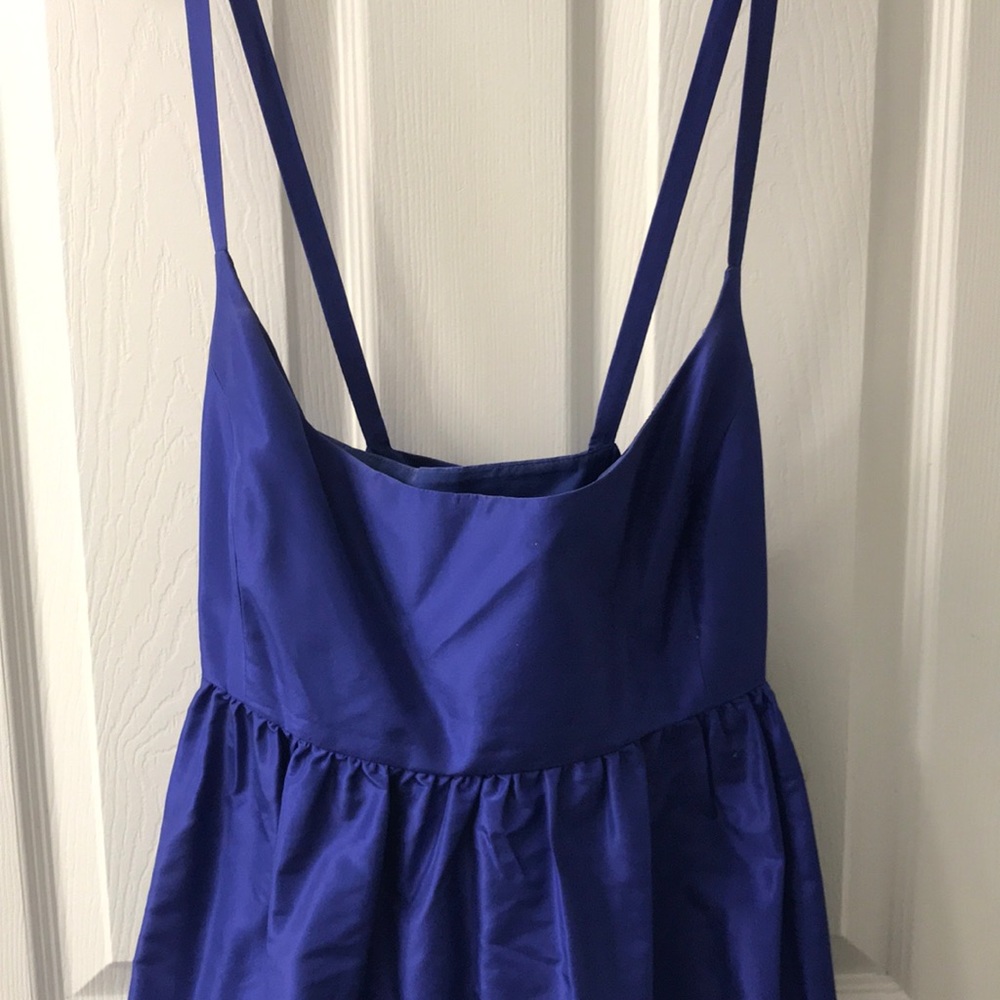 Royal blue satin cocktail dress